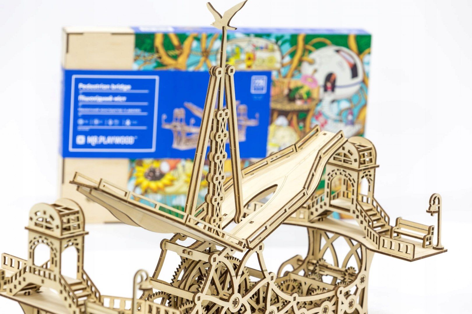 Most dla Pieszych mechaniczne, drewniane puzzle 3D