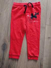 Czerwone spodnie dresowe myszka Minnie Disney 18-24m 92 cm
