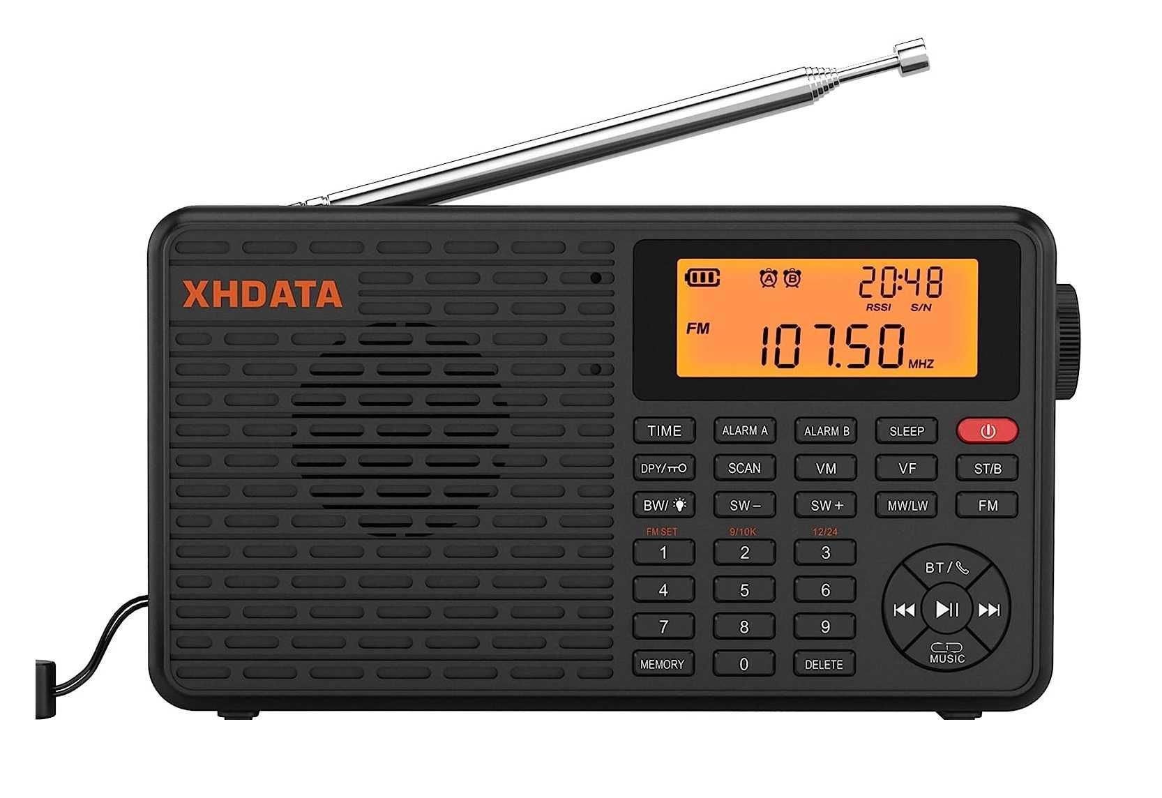 Радіоприймач XHDATA D-109 FM/AM/SW/LW з Bluetooth, MP3, акум. 18650