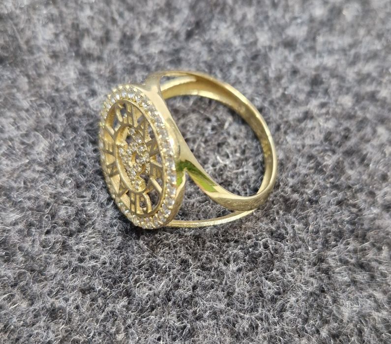 Złoty pierścionek z cyrkoniami Nowy PR 585 rozm 16