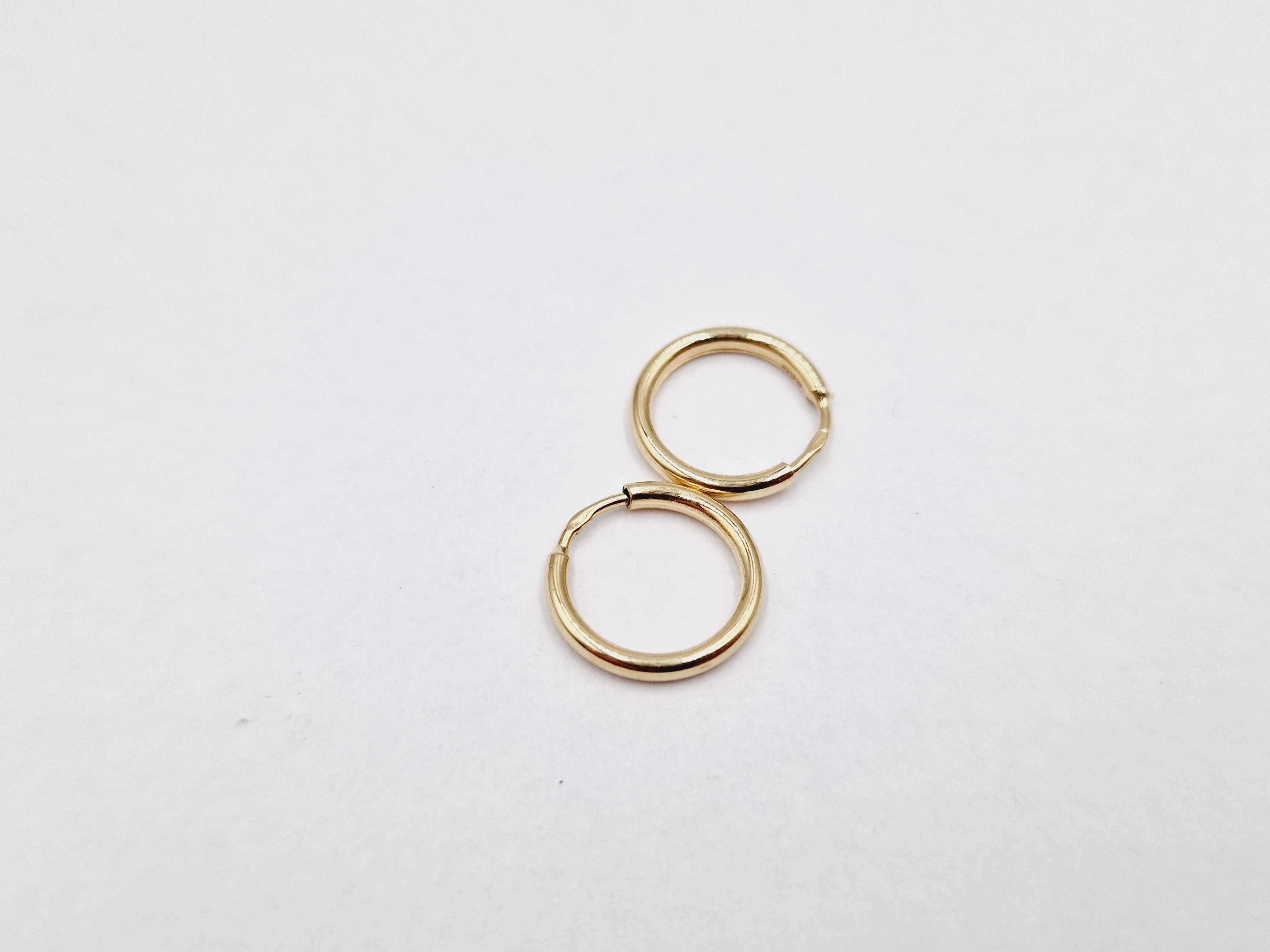 Złote kolczyki koła 0,98 g PR.585 14K ŚR. 1,2cm