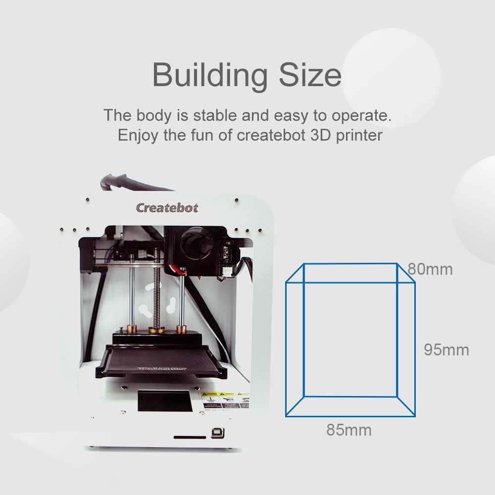 Drukarka Createbot Super Mini 3D. Powystawowa, lepsza jakość wydruku!