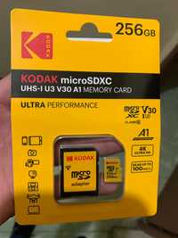 Високошвидкісна карта пам'яті Kodak micro SD/TF 256Гб з адаптером