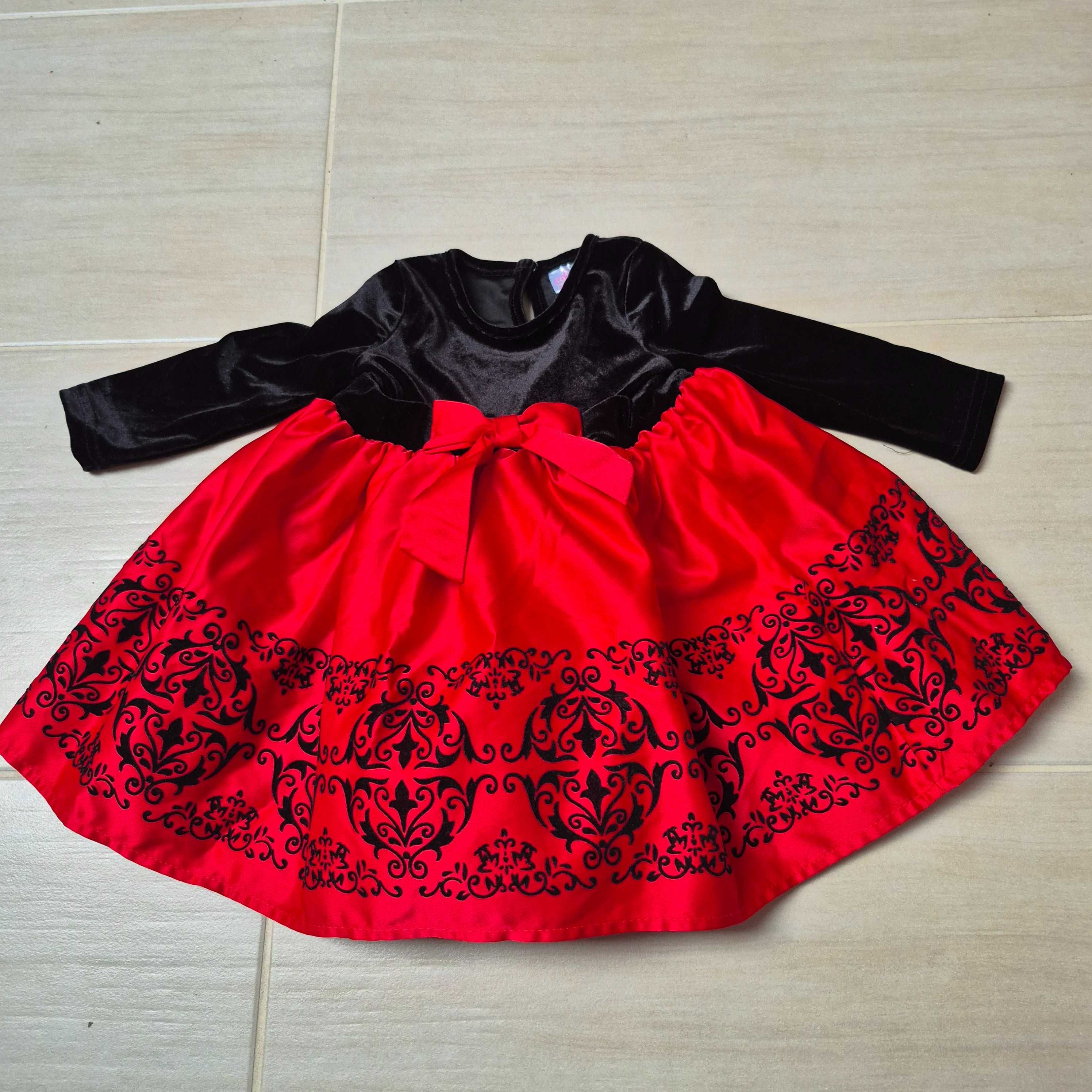 Elegancka sukienka świąteczna dla dziewczynki r.80