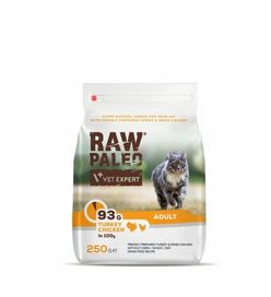 RAW PALEO ADULT CAT – z indykiem i kurczakiem dla kotów 250g