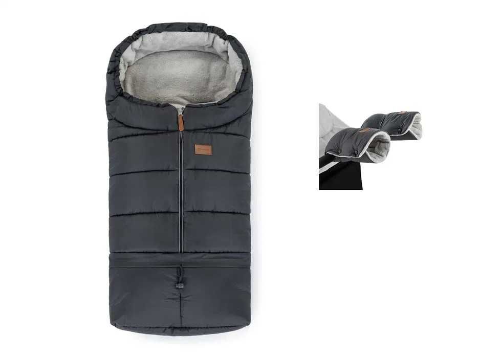 Nowy śpiworek 3w1 do fotelika i wózka 110cm Petite Mars +mufki GREY