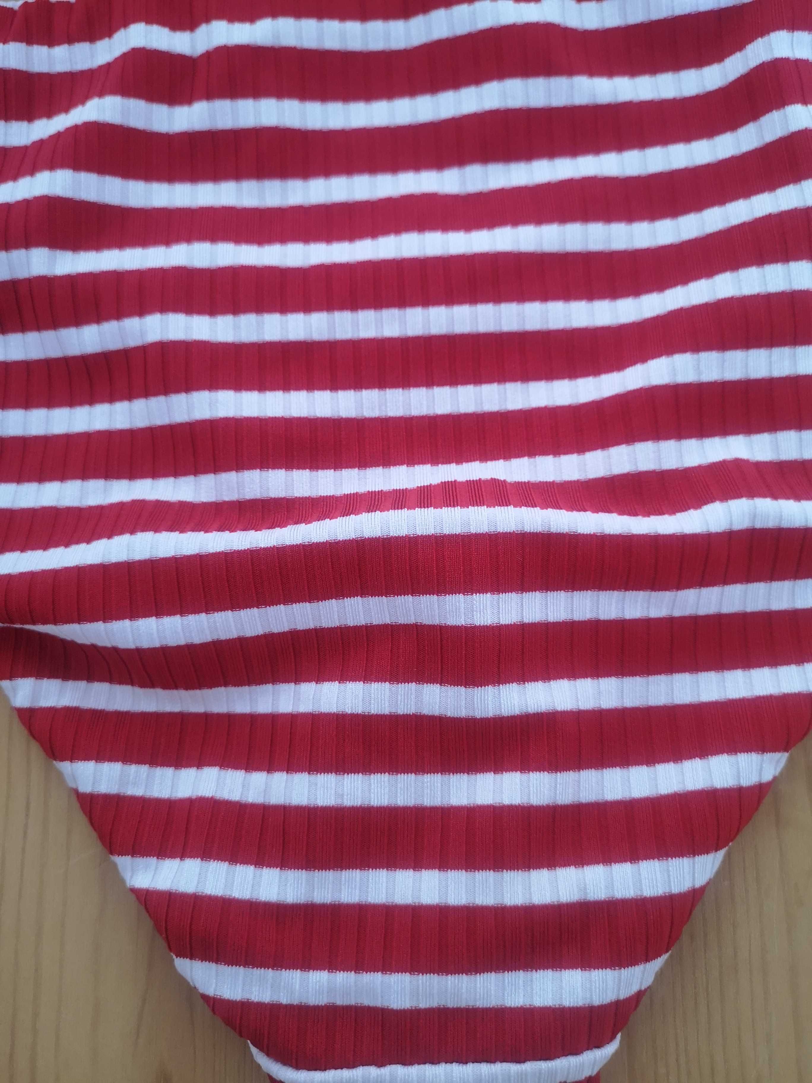 Bikini vermelho e branco com cueca reversível Tezenis