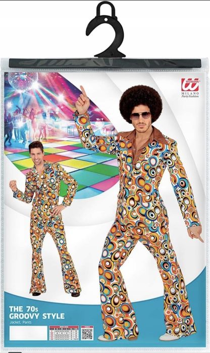 Strój XXL kostium disco party lata 80 90 garnitur przebranie halloween