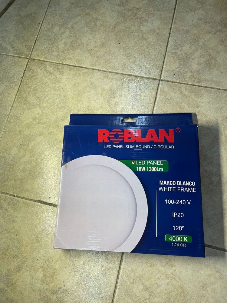 Foco de Iluminaçao ROBLAN Led Panel circular 18W 4000K 1300Lm