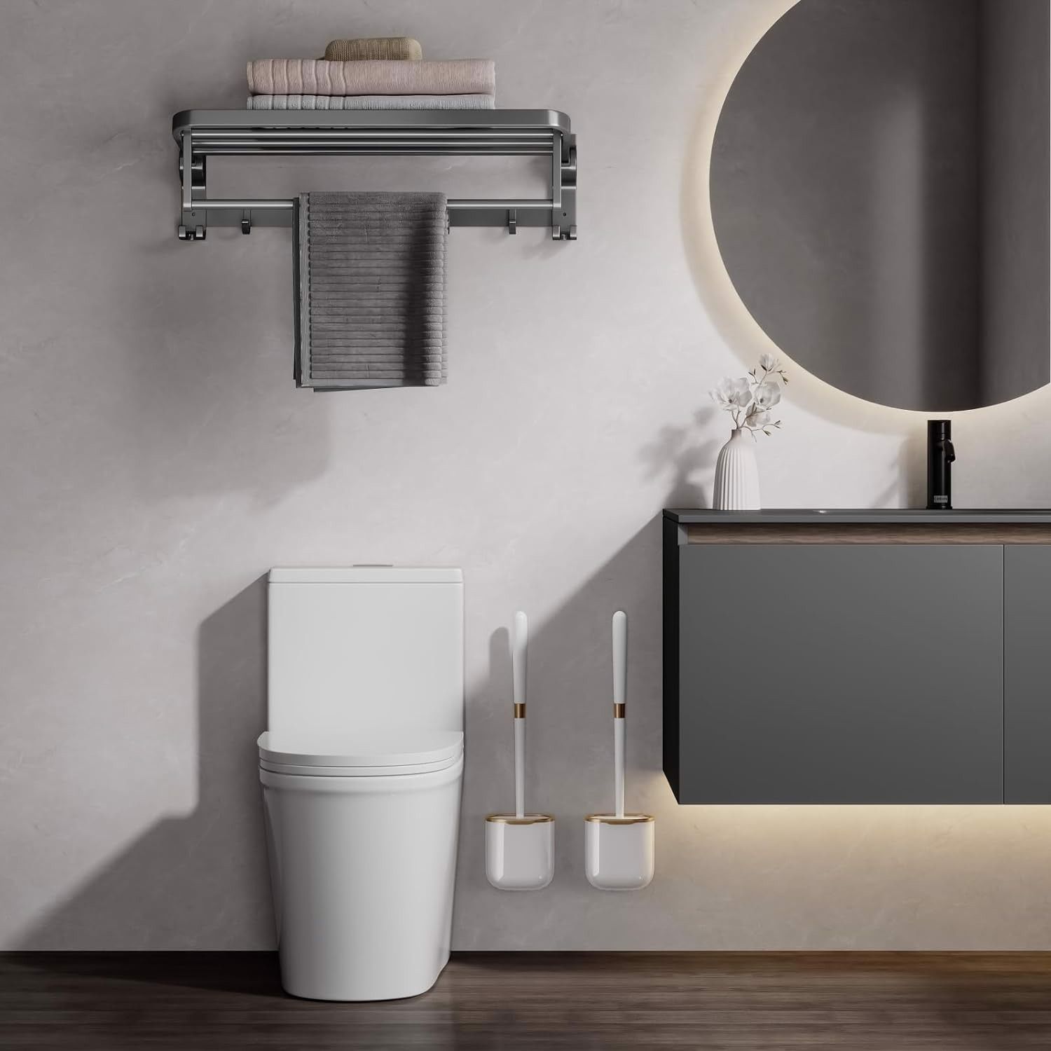 szczotka do wc toalety silikonowa ścienna biała x2