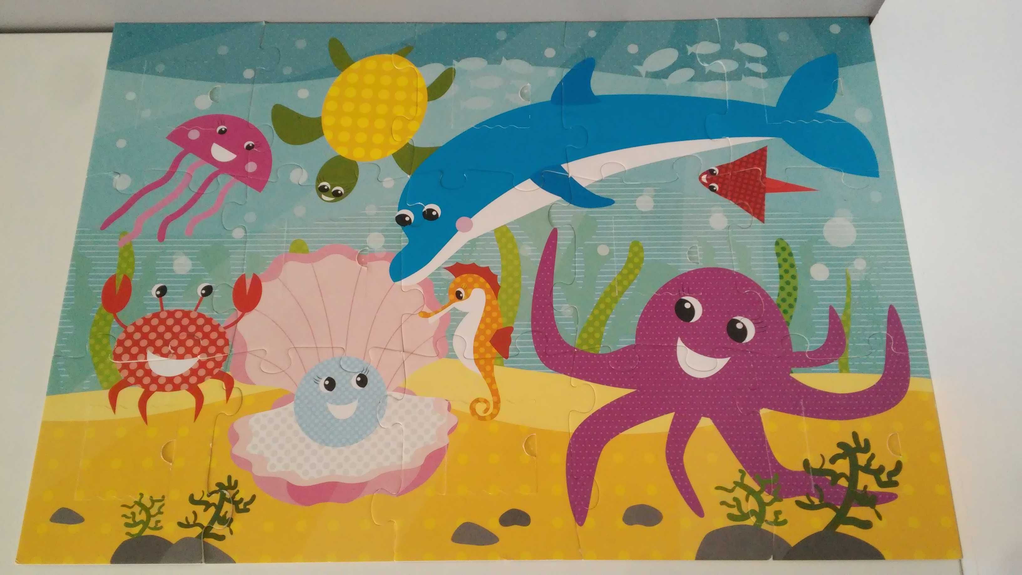 Surprise puzzle z okienkami 15 elementów RYBY OCEAN WODA duże PUZZLE