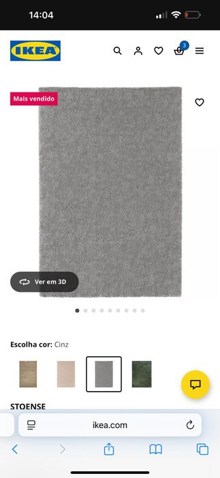 Vendo tapete da IKEA em ótimo estado! 133*193