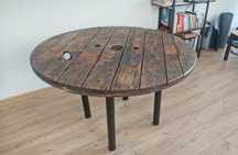 Stół okrągły 120cm loft rustykalny ze szpuli
