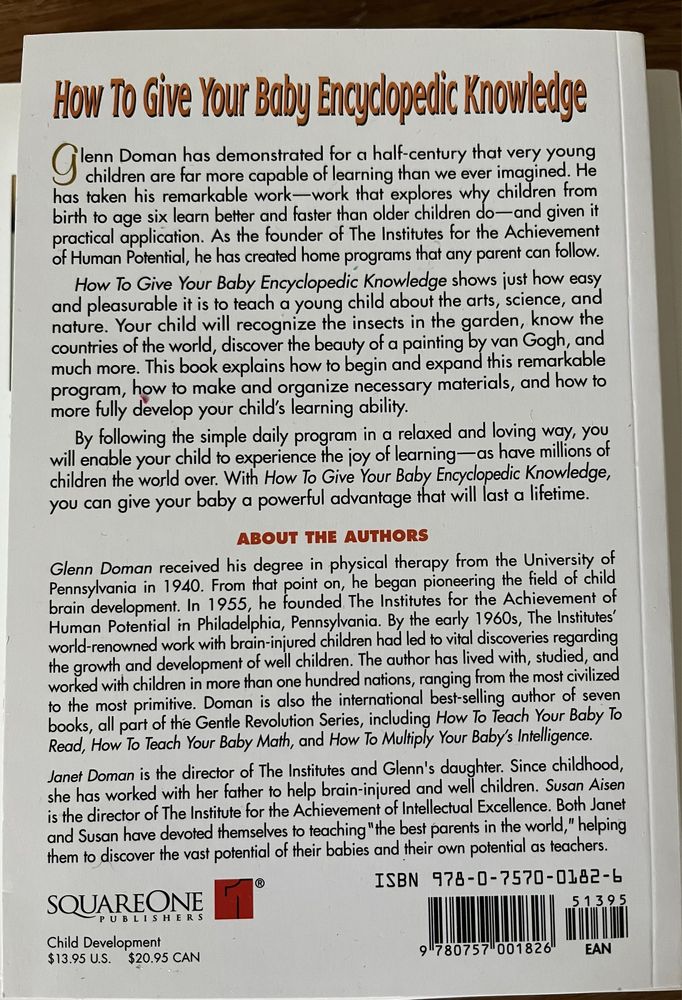 Metoda Domana Glenn Doman Fit baby, read, encyclopedic knowledge
