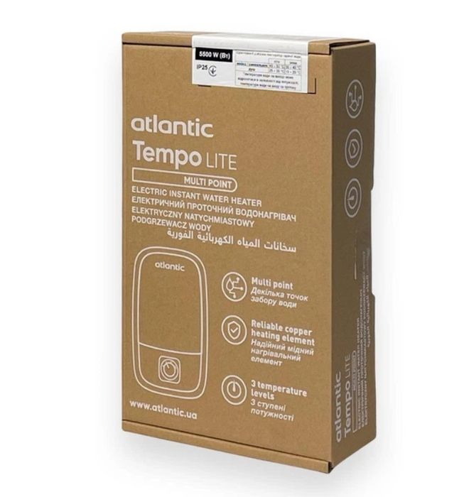 Проточний водонагрівач Atlantic Tempo Lite Multi IECI-SW2C