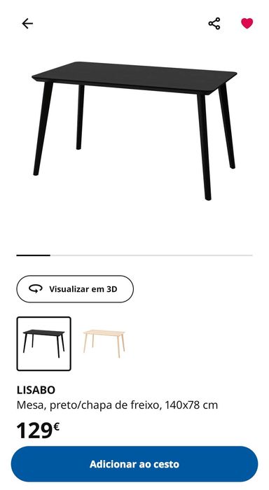 Mesa LISABO IKEA em bom estado