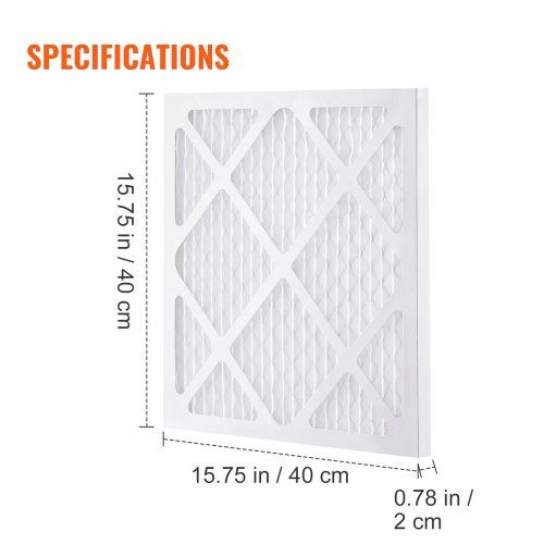 Substituição do filtro de carvão ativado  de 5 unidades 15,75'' x 15,7