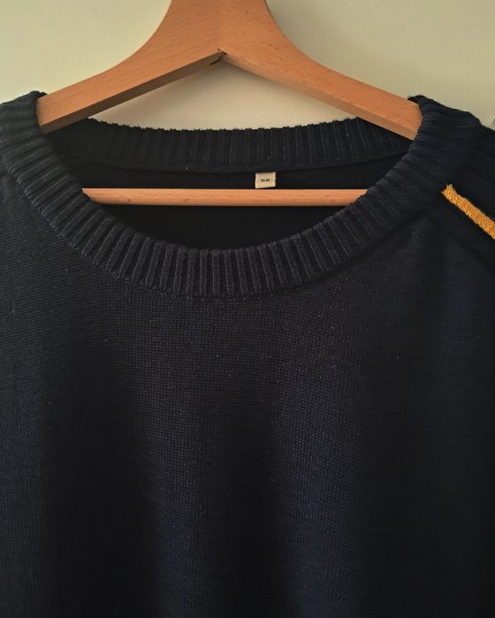 Sweter granatowy z merino XXL