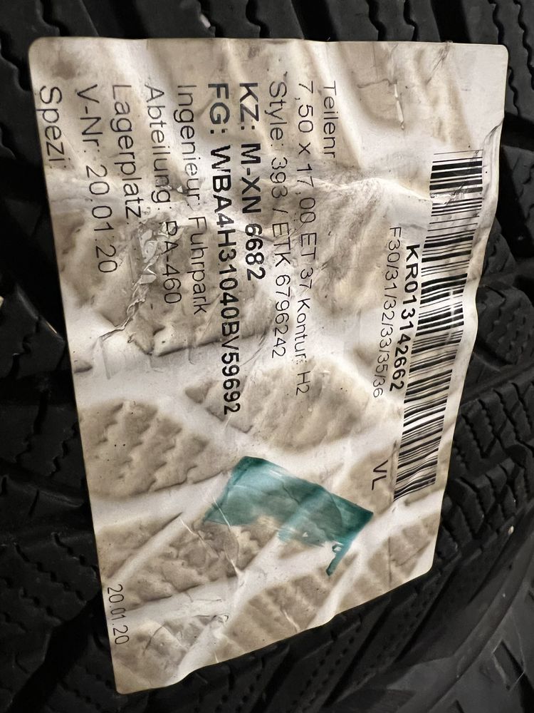 Bmw 3 4 F30 F31 F32 F33 F34 F36 koła zimowe 225/50R17