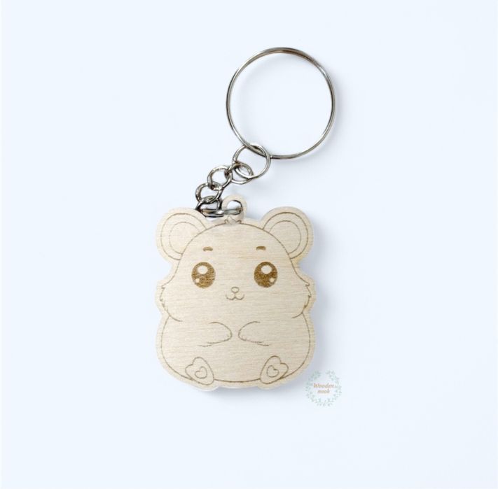 Drewniany brelok Chomik Prezent