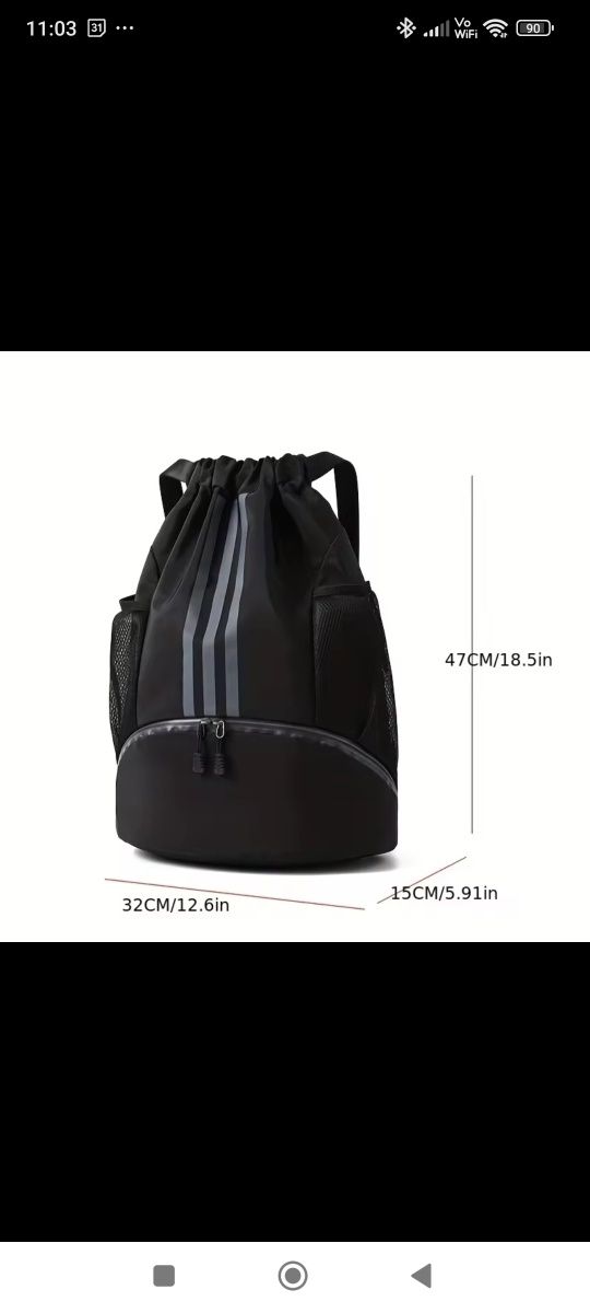 Hit plecak unisex trening siłownia sport czarny 3paski