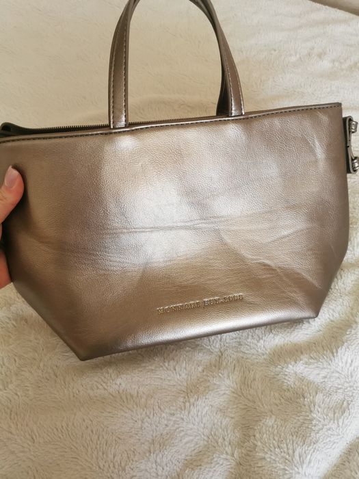 Torebka monnari motyw węża do ręki złoty beżowy