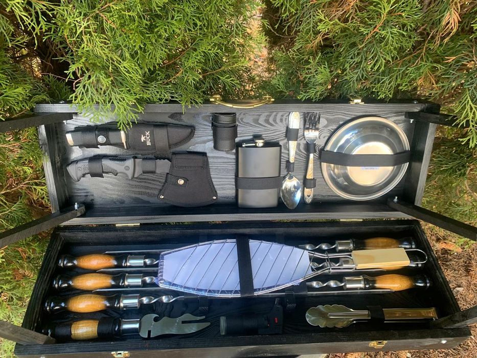 Подарок мужчине набор для шашлыка шампура в кейсе мужу на день рождени