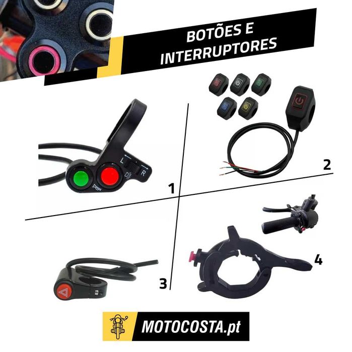 Botões e Interruptores Moto - Comutadores, Cruise Control - MOTOCOSTA