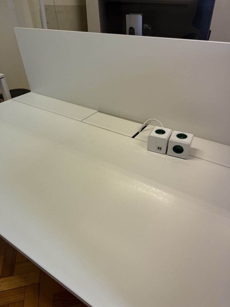 Mesa LPO 3660x1530 4 Postos C/4 BL  Branco/TP Melamina Branca L03