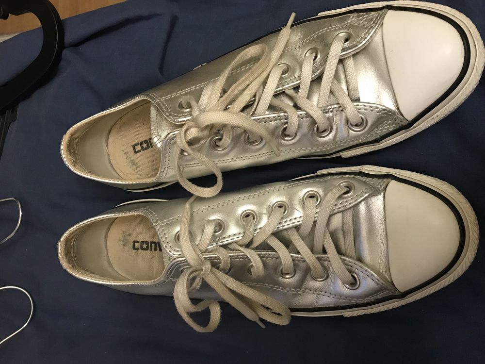 converse srebrne trampki buty 40