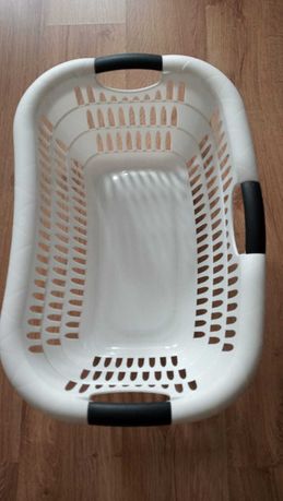 Kosz na pranie, pojemnik, pojemny biały, 60x40x22 cm