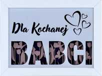 Ramka 3D shadow box Dla Kochanej Babci Tulipany 20x15