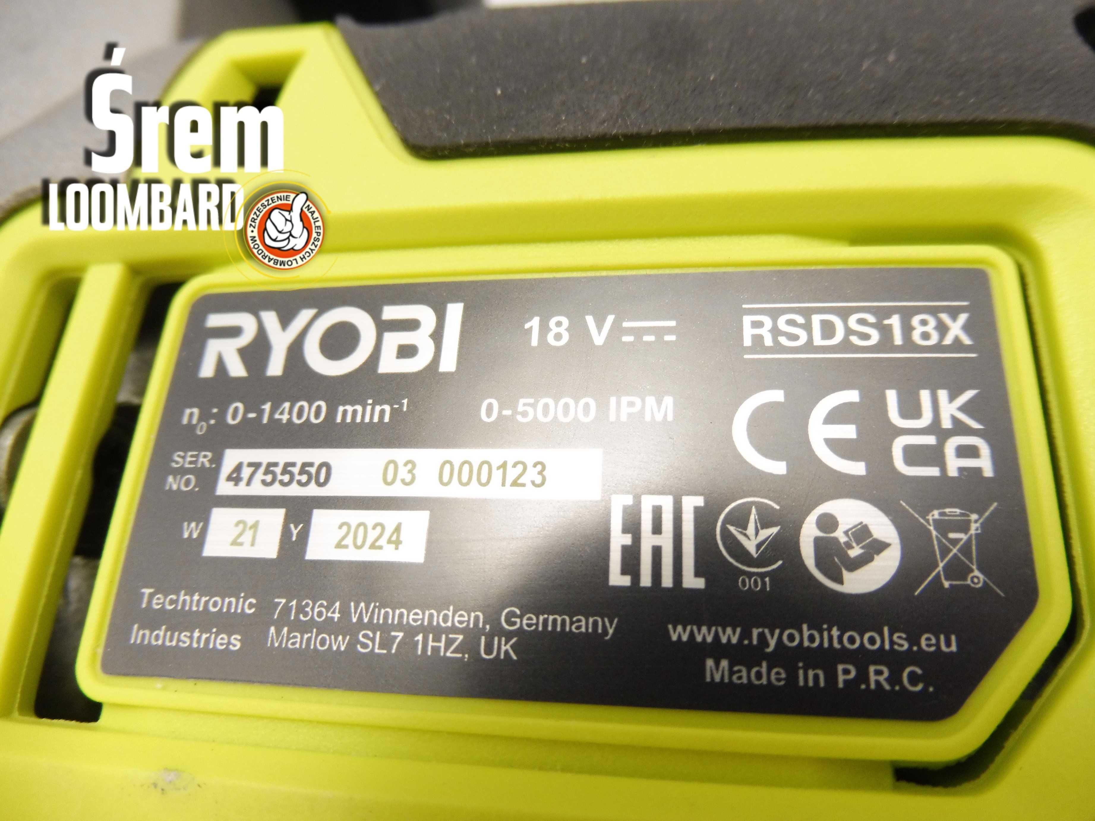Młotowiertarka Ryobi RSDS18X, 2 x aku, igła stan! GWARANCJA!
