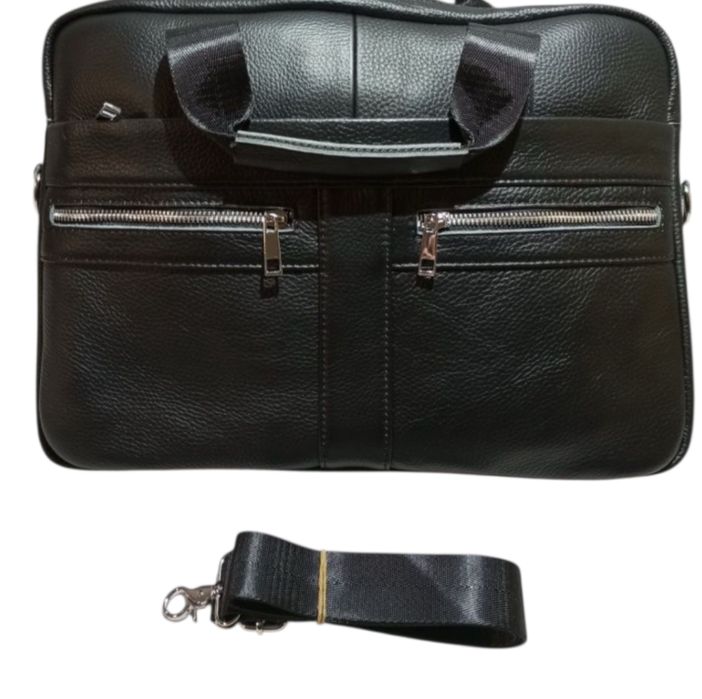 Якісна чоловіча шкіряна сумка- портфель, для ноутбука чи документів