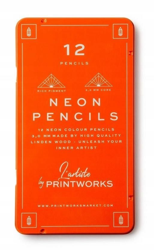 Kredki 12 Kolorów Neon, Printworks