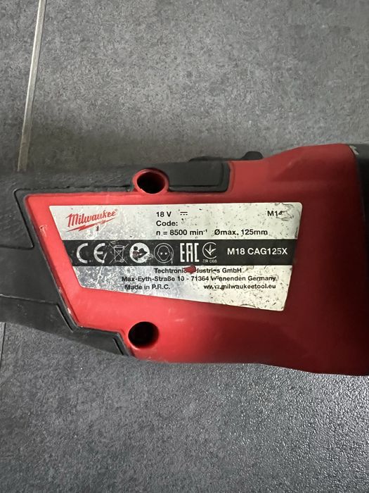 Безщіткова Акум.Болгарка Milwaukee M18 CAG125 X