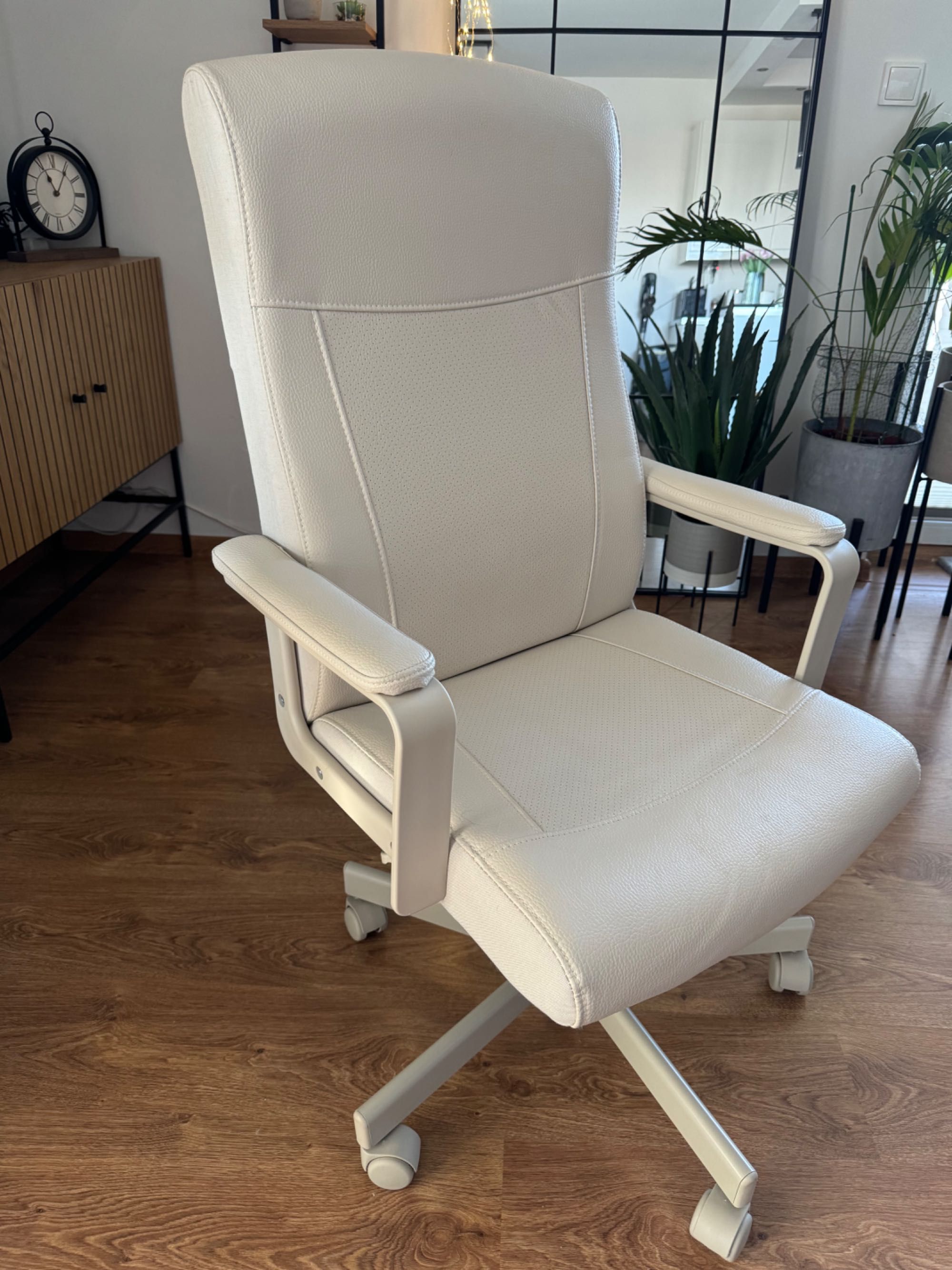 Krzesło biurowe Ikea | skóra ekologiczna | ecru