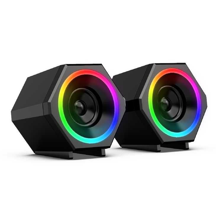 Колонки 2.0 Kisonli L-6060 для ПК и ноутбука, USB + 3.5mm с подсветкой
