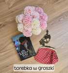 mała czerwona torebka w groszki vintage