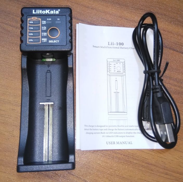 Зарядное устройство 18650 LiitoKala lii-100 Li-ion + PowerBank зарядка