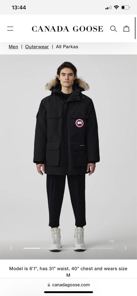 Kurka parka canada goose expedition brazowy czekoladowy