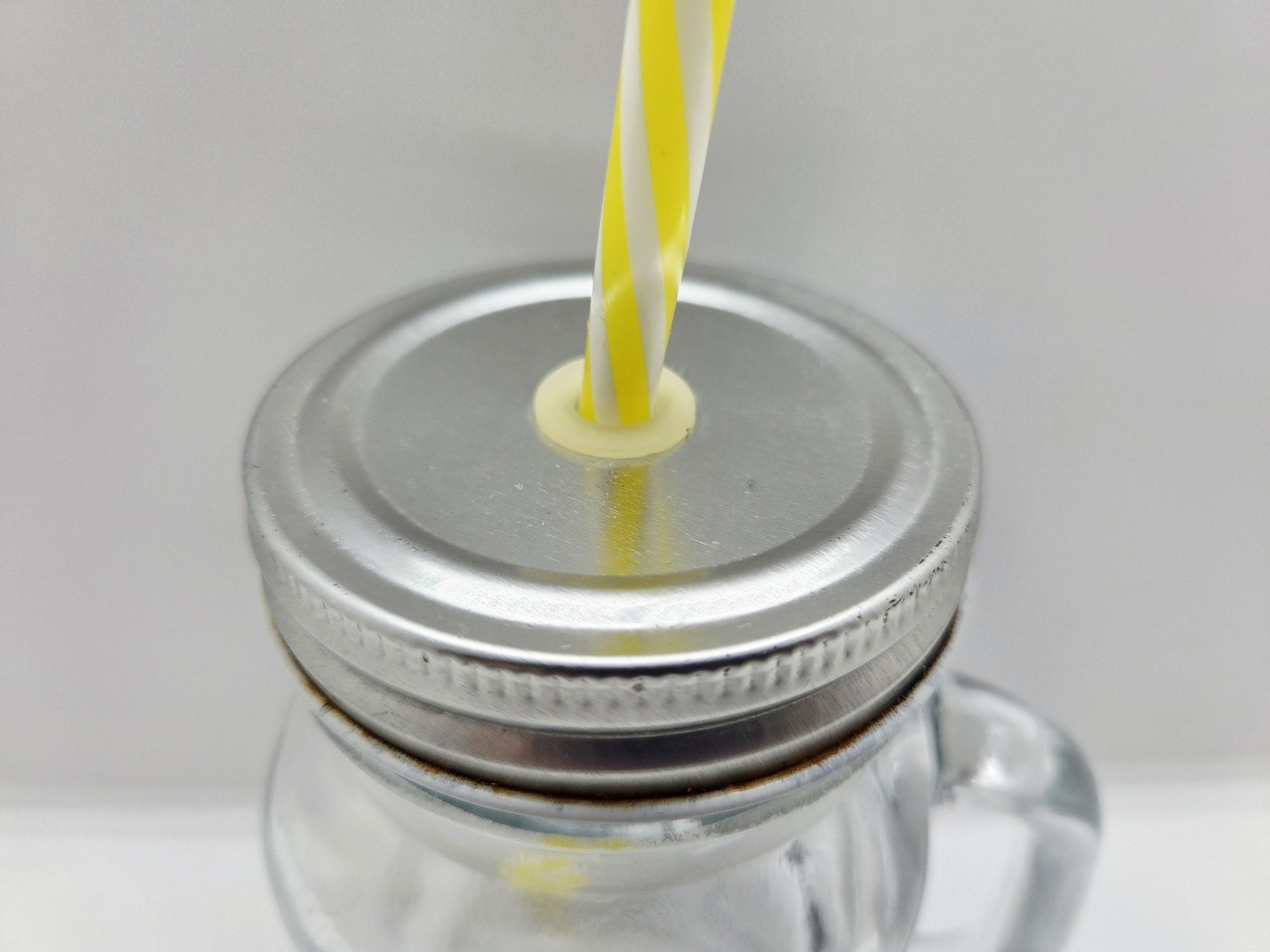 Szklany słoik ze słomką do picia z uchem 500 ml szklanka kubek