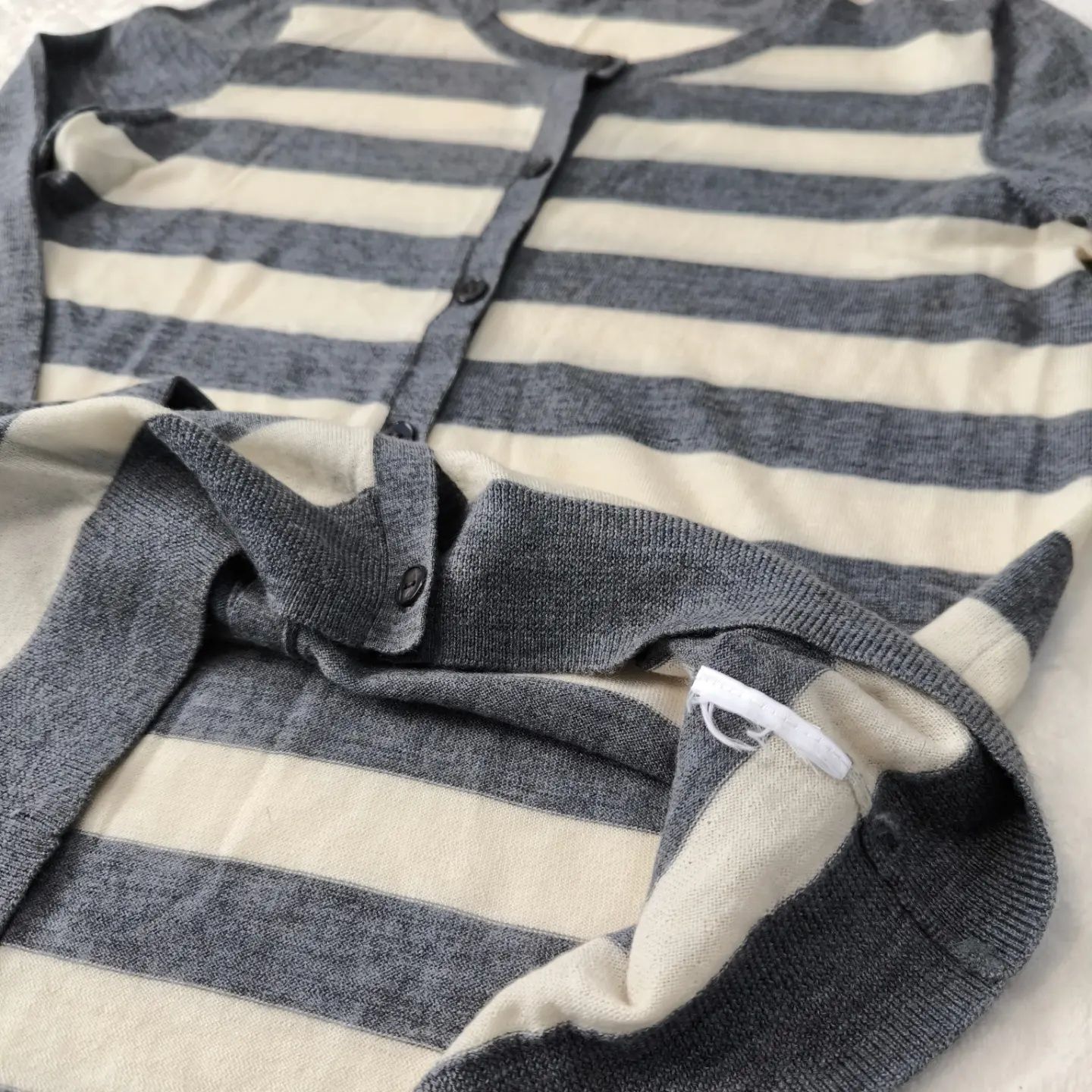 GAP - oryginalny sweter damski kardigan w paski 100% wełna merino