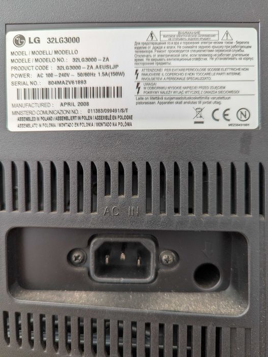 TV LG 32LG3000 TV 81.3 cm (32") HD Black 500 cd/m²