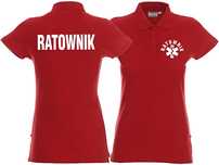 Koszulka Polo damska RATOWNIK czerwona (XL)