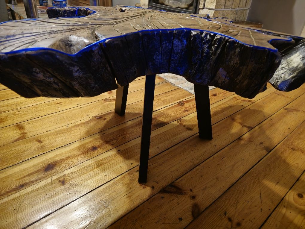 Stół kawowy plaster drewna Dąb ręcznie robiony  Unikat!!!