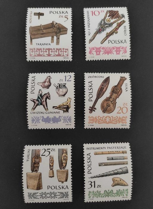 znaczki Polskie ludowe instrumenty muzyczne 1985 (2831)