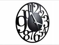 Zegar Ścienny 35cm Cichy Mechanizm Płynący Czarny Połysk Magnolit