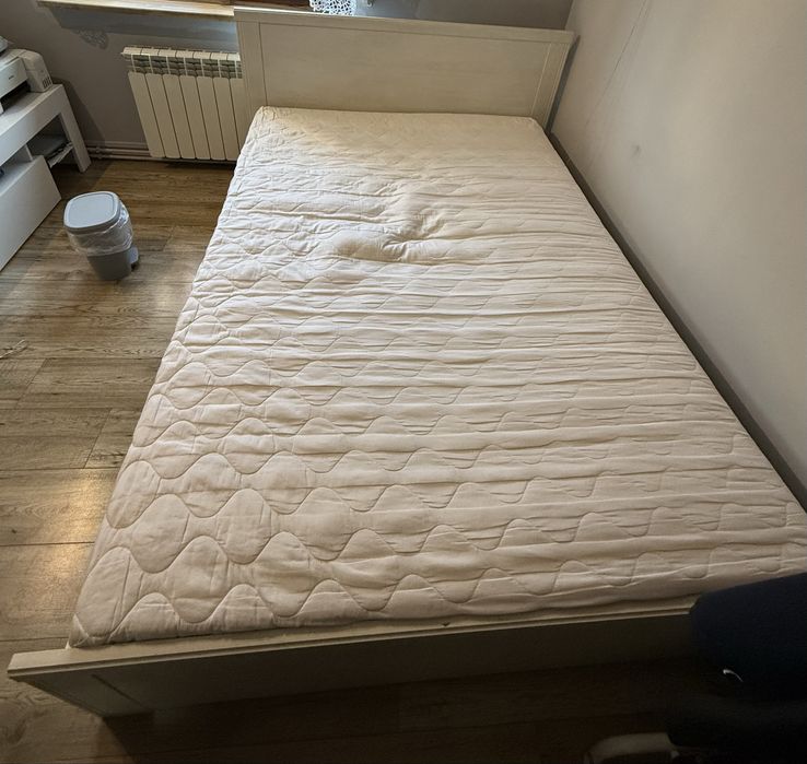 Łóżko IKEA 140x200 biale + materac