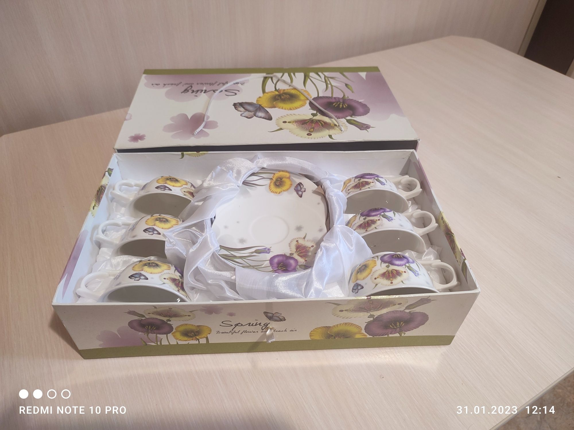 Набор для чая сервиз кофейный  Underprice Spring (весна) с блюдцами 22